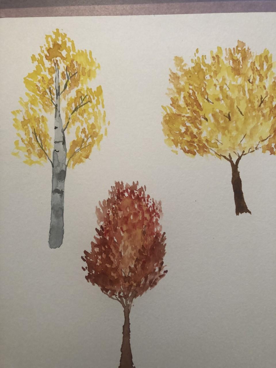 Fall in watercolor - image 2 - student project