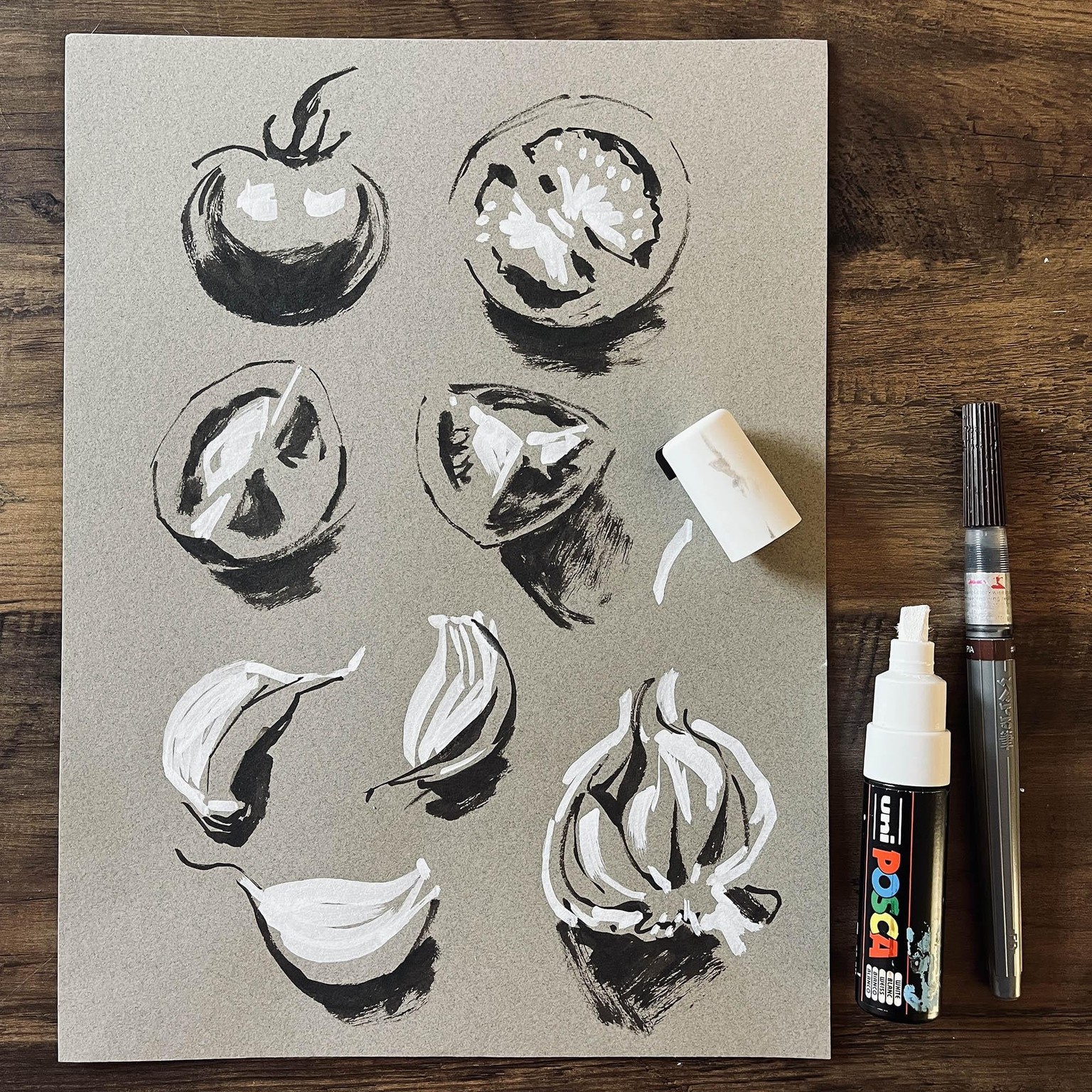 Tonal Studies of Fruit Veg and Vase - image 2 - student project