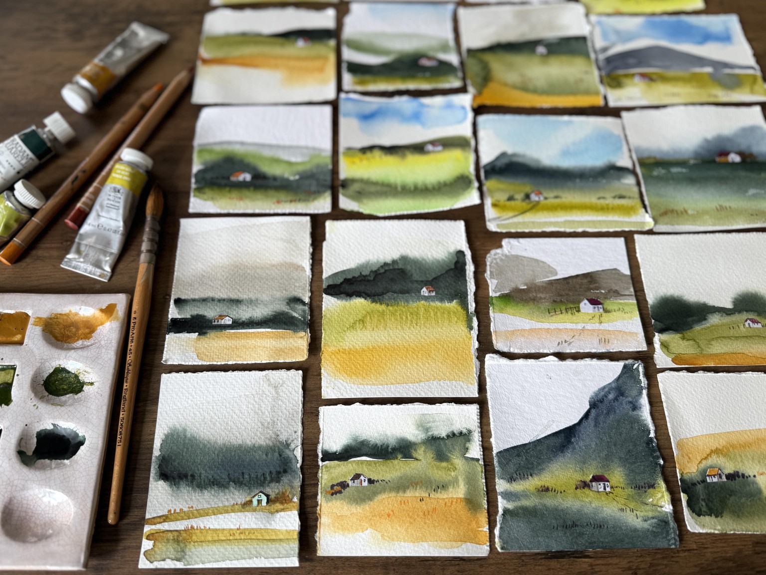 Moody Mini Landscapes with Tiny Collage House - image 2 - student project