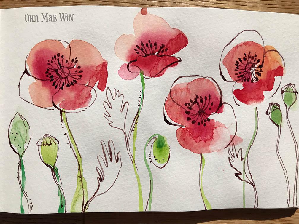 Fruity and flowery ink and watercolour - image 3 - student project