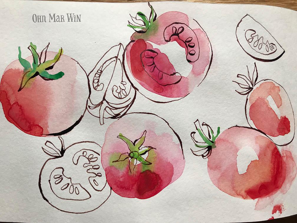 Fruity and flowery ink and watercolour - image 1 - student project