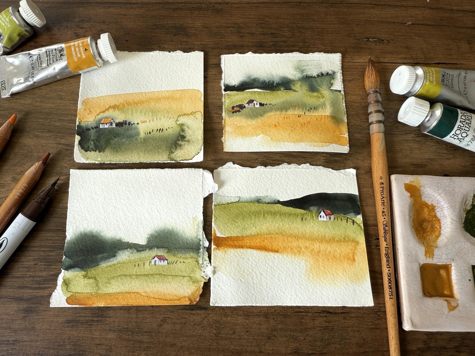 Moody Mini Landscapes with Tiny Collage House - image 1 - student project