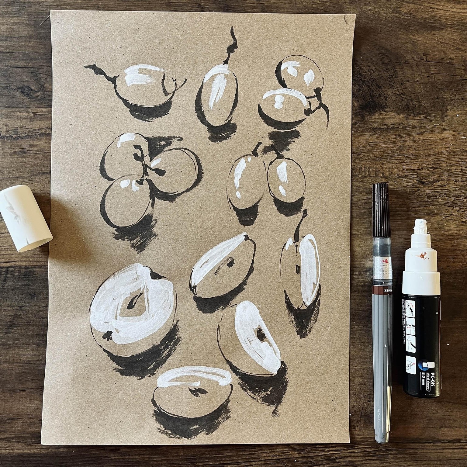 Tonal Studies of Fruit Veg and Vase - image 1 - student project
