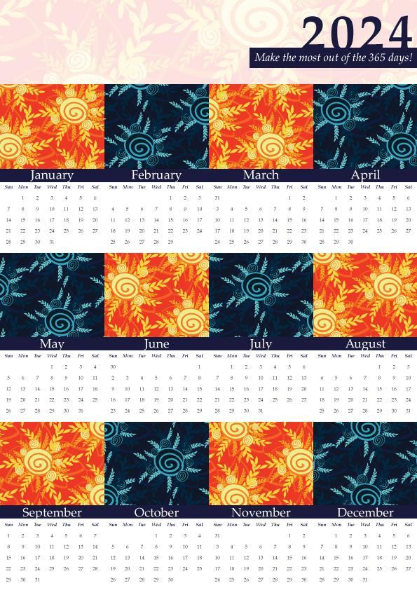 Calendar making - 2024 - image 1 - student project