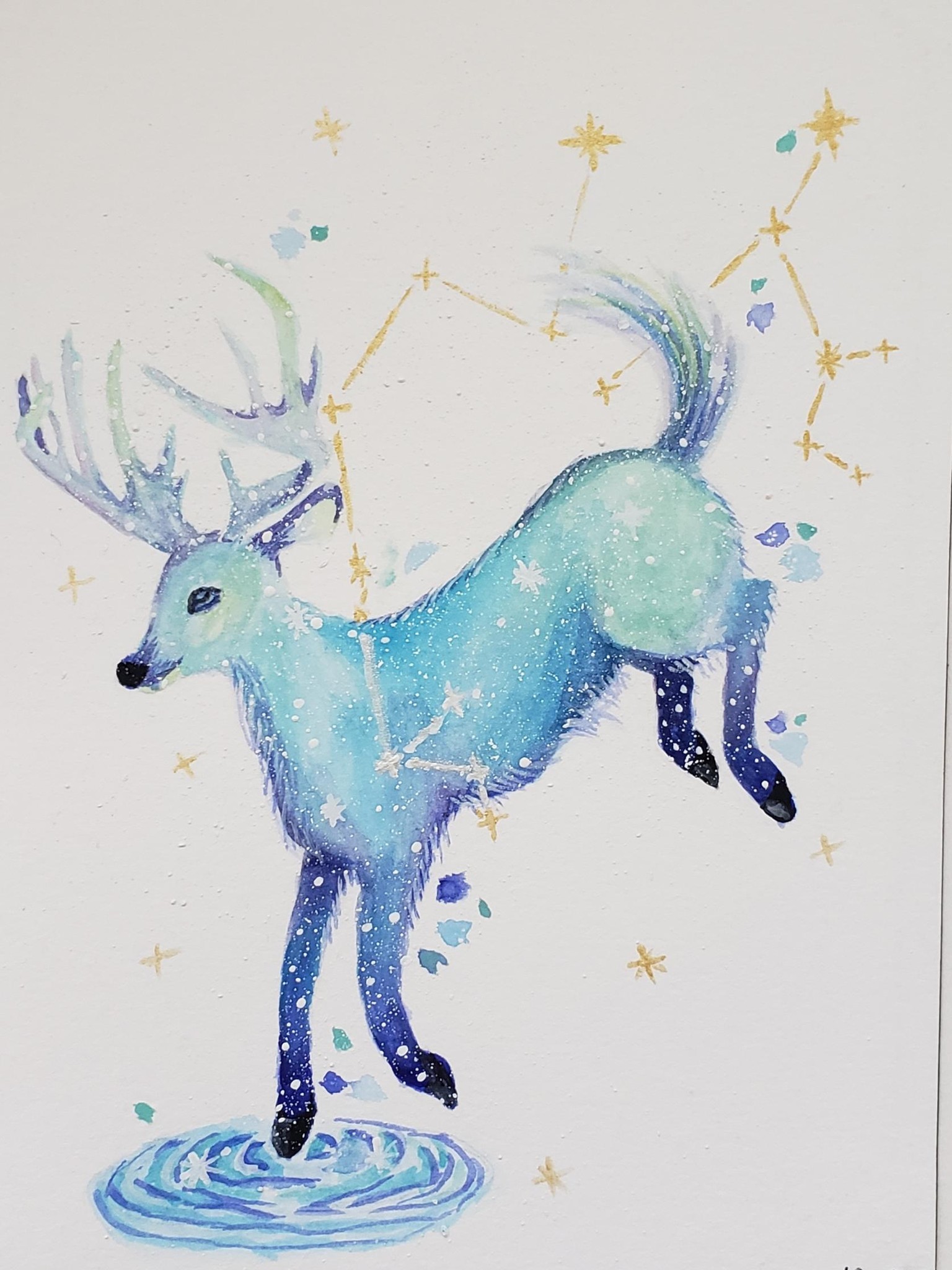 Galaxy with Watercolor and Gouache - image 1 - student project