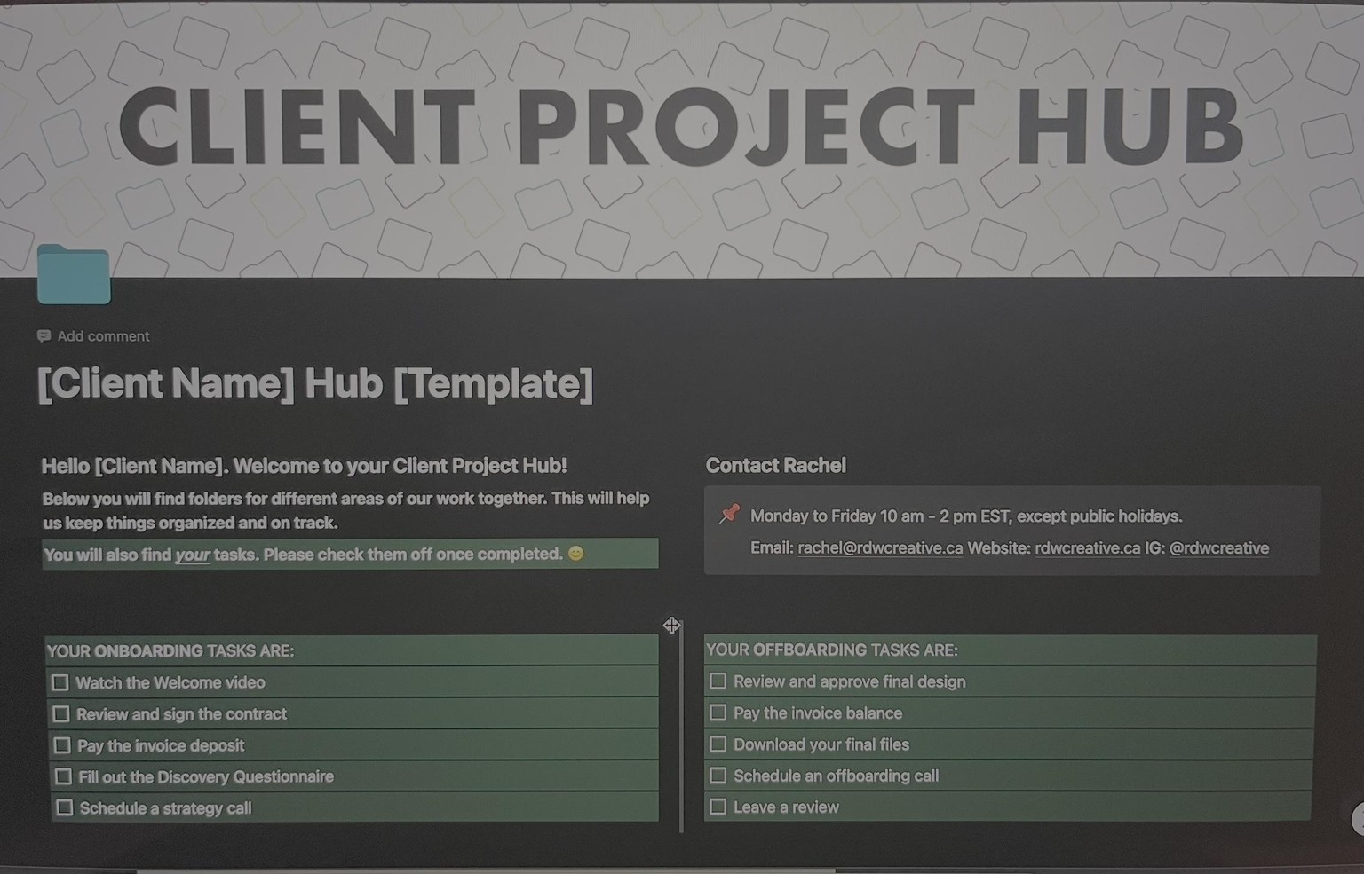 Notion Client Portal - image 1 - student project