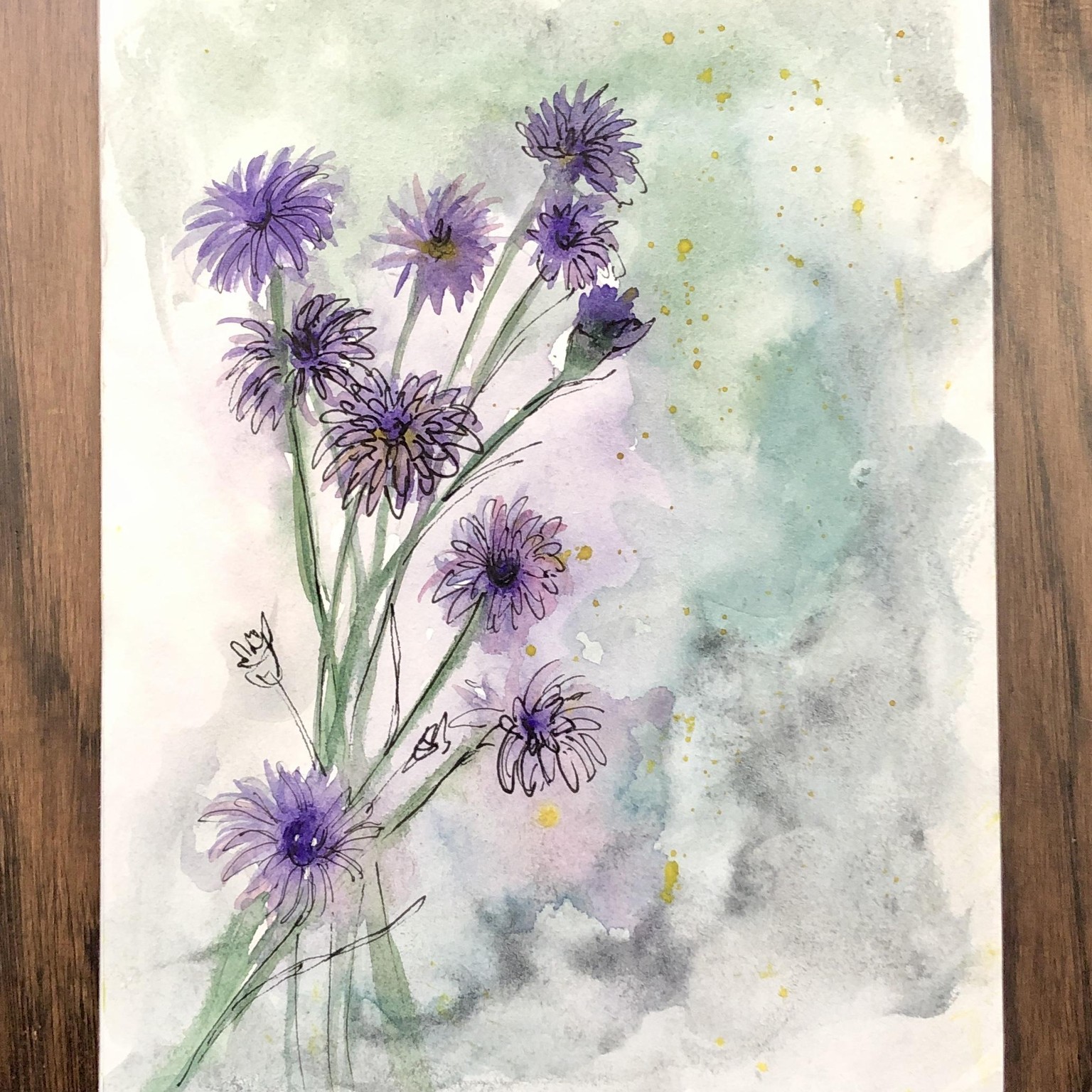 5 flowers in watercolour - image 3 - student project