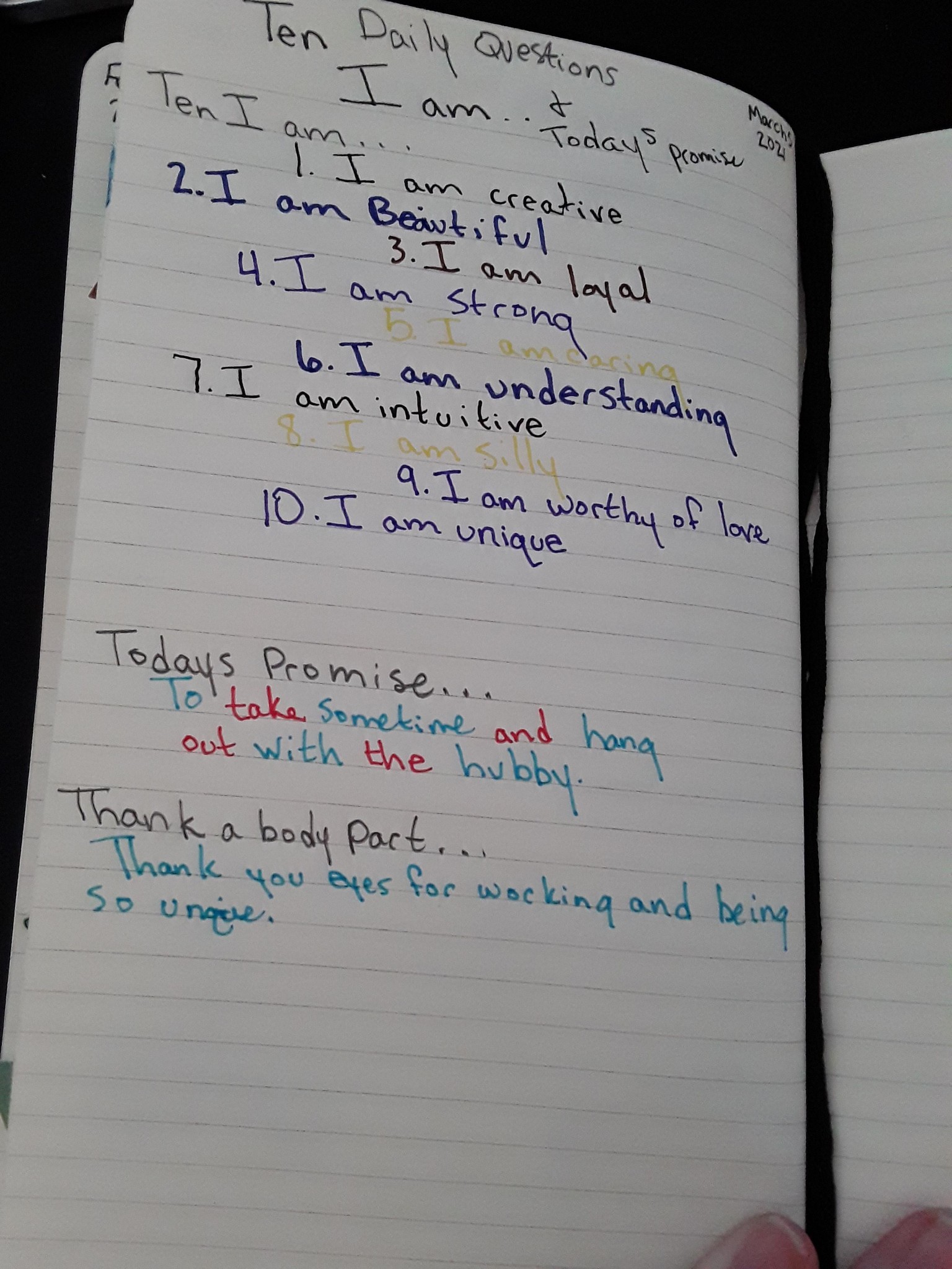 self love daily questions - image 1 - student project