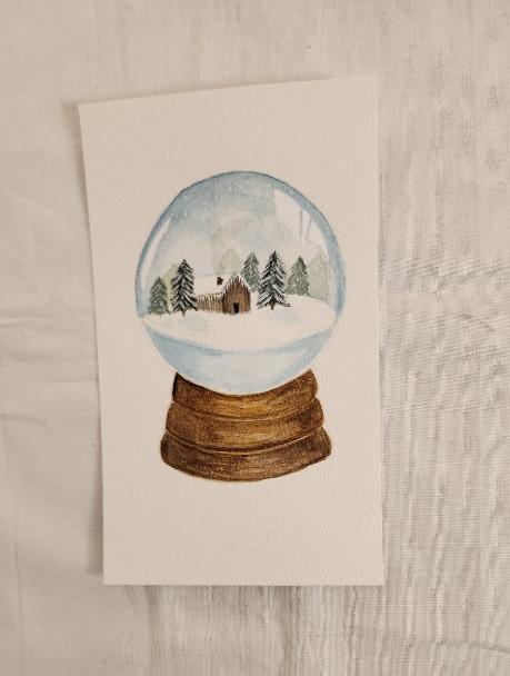 Little cabin snow globe - image 1 - student project