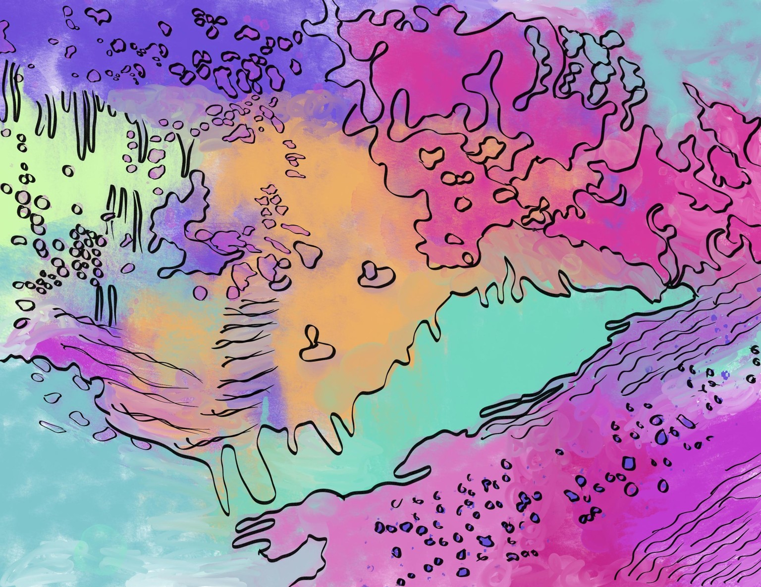 watercolor, ink and Procreate - image 2 - student project