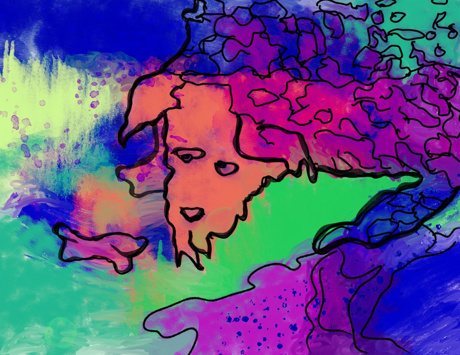watercolor, ink and Procreate - image 1 - student project