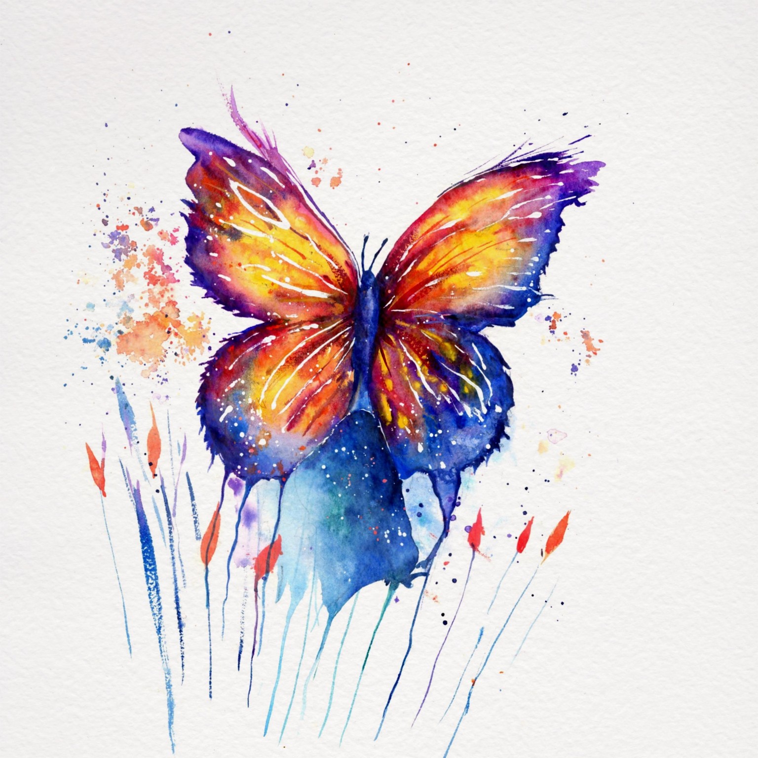 Butterflies with watercolor and procreate. - image 3 - student project