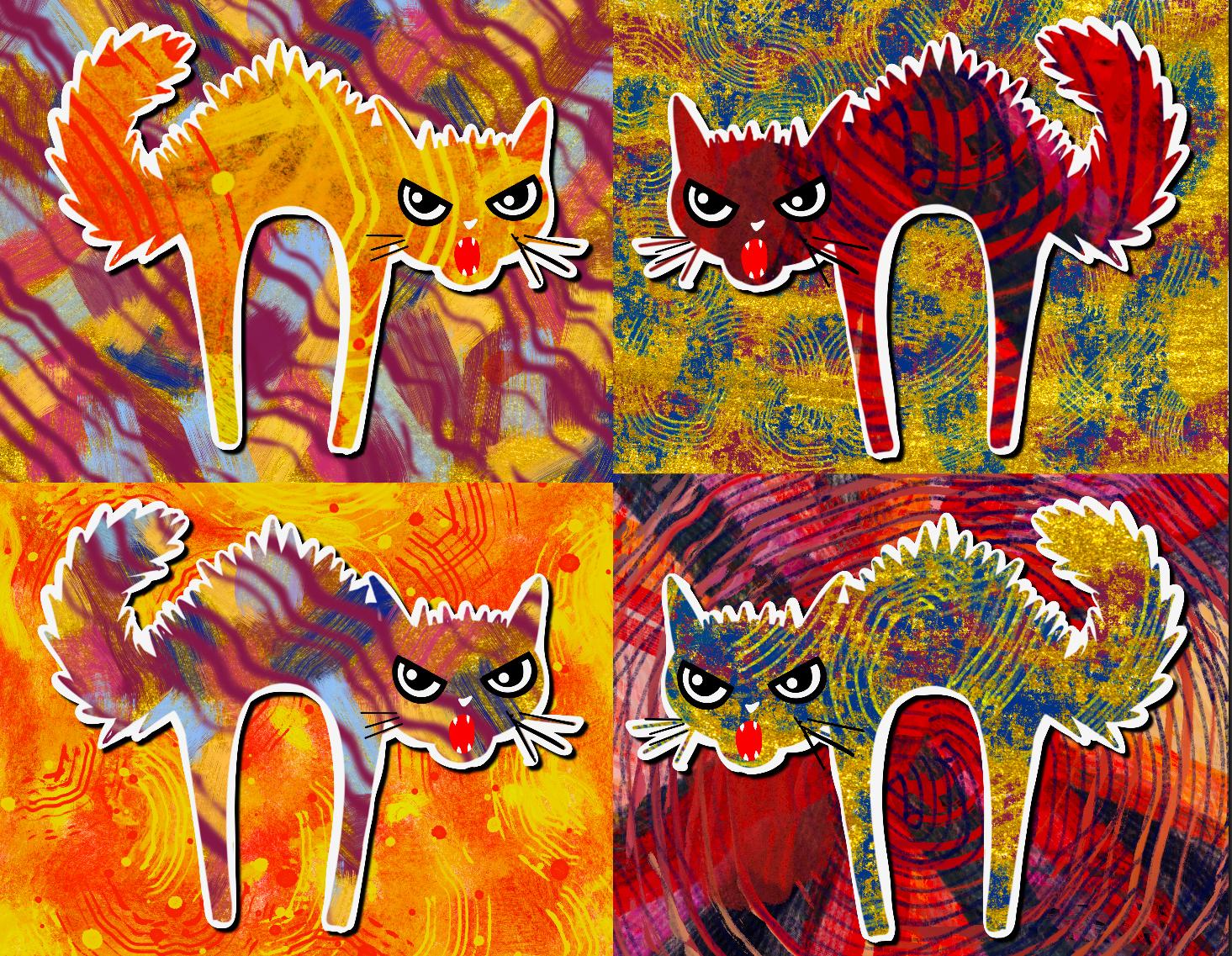 Many different collage papers and recycled mad cats! - image 2 - student project
