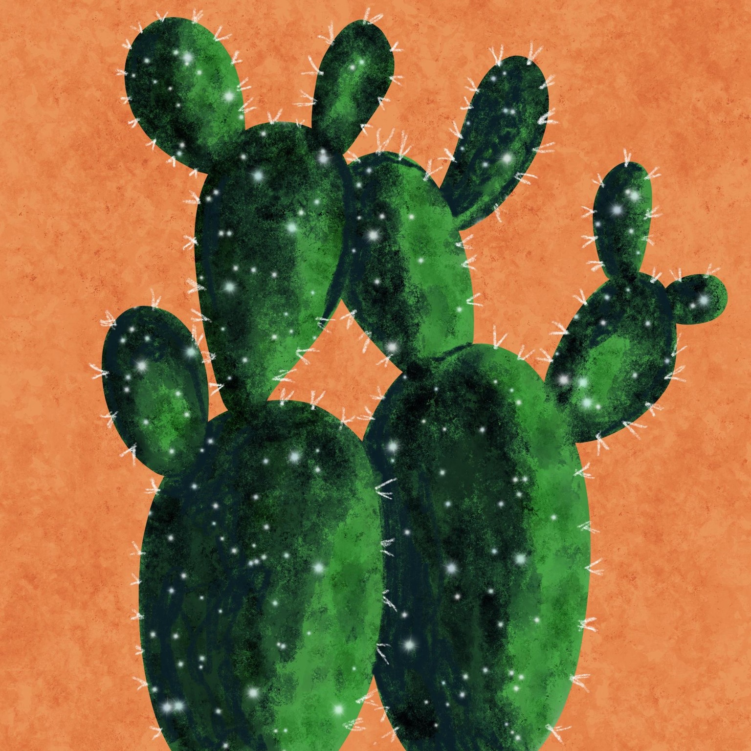 Watercolor cacti in Procreate - image 1 - student project