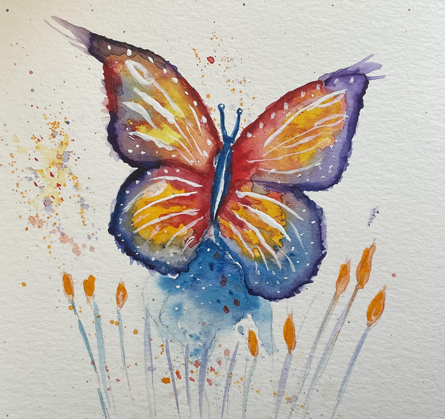 Butterflies with watercolor and procreate. - image 2 - student project