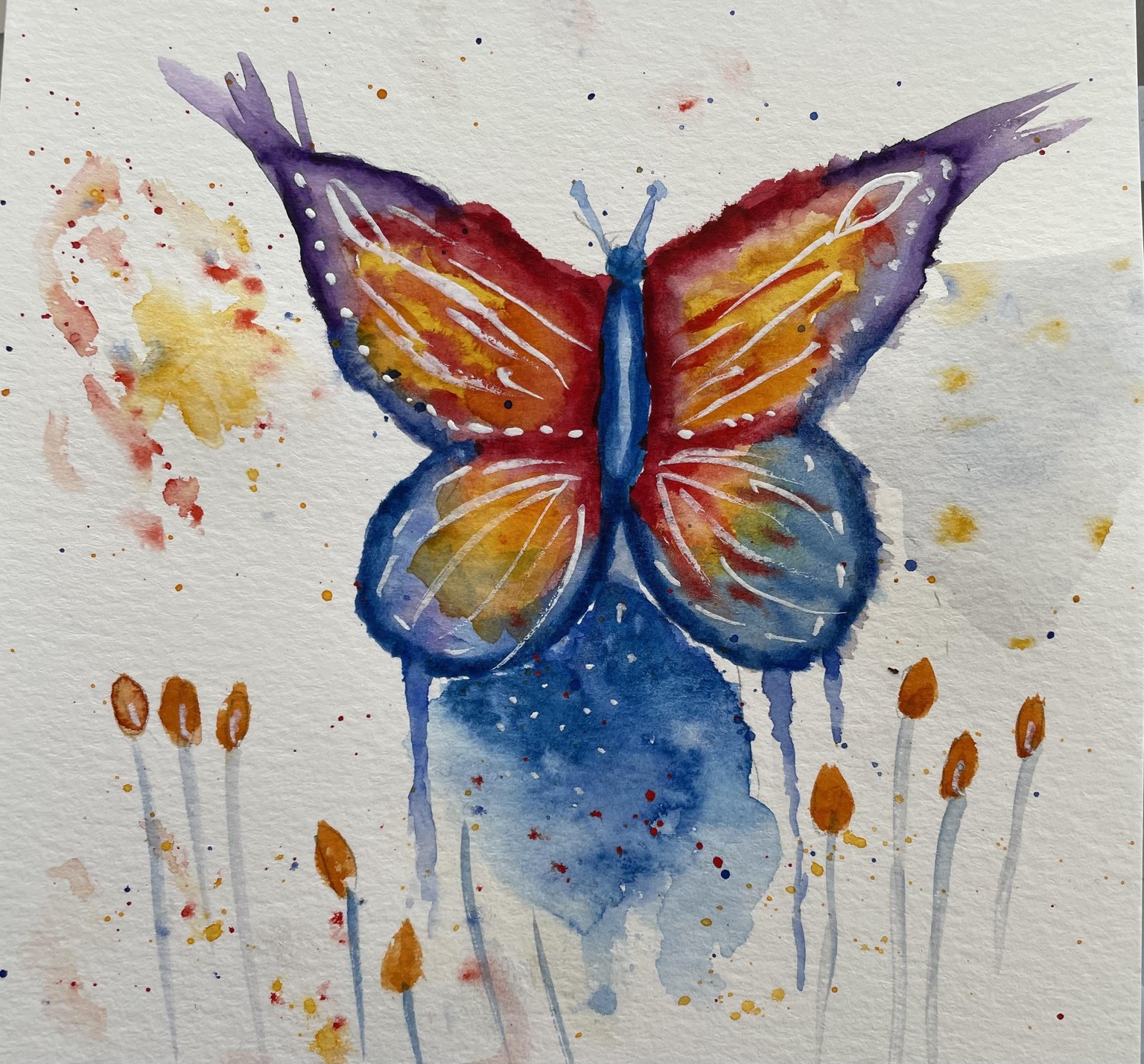 Butterflies with watercolor and procreate. - image 1 - student project