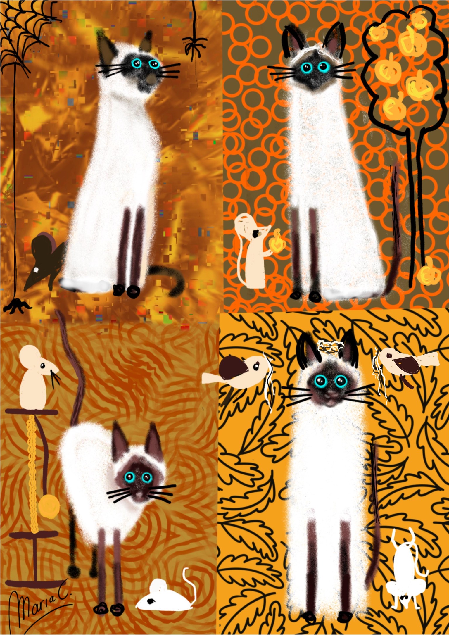 Mixed media cats and worms!!!! - image 2 - student project