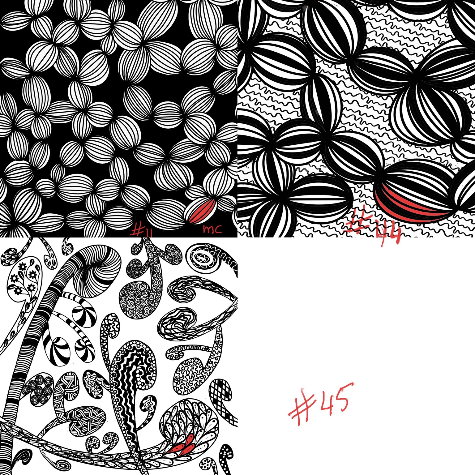 45 days of Zentangle with procreate - image 1 - student project