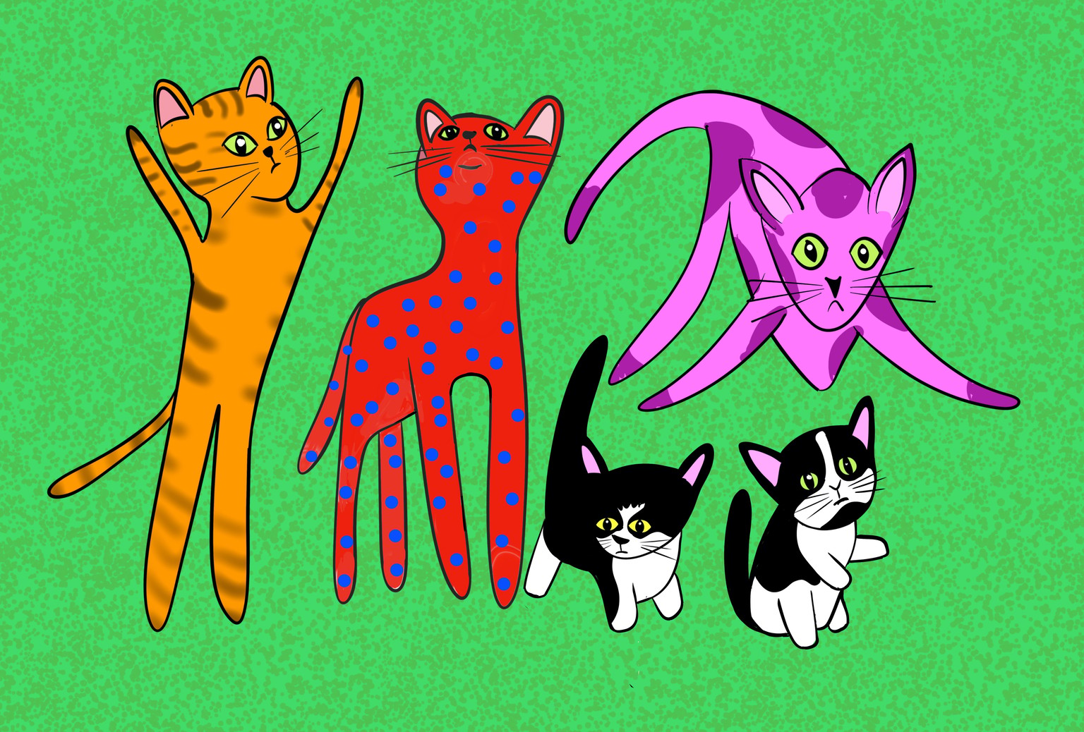 Kittens: colored, whimsical and black/white! - image 1 - student project