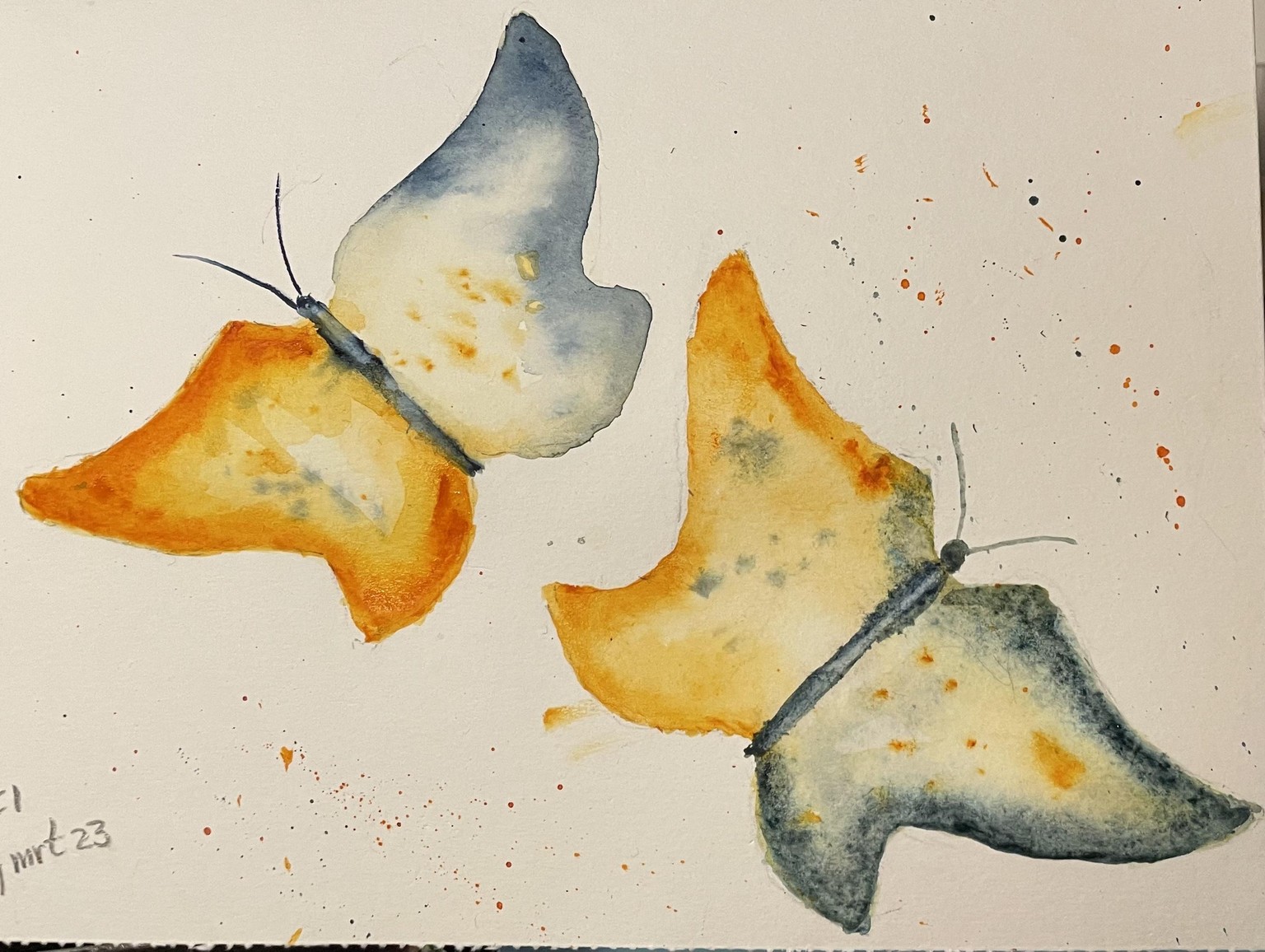 Butterflies wet in wet - image 4 - student project