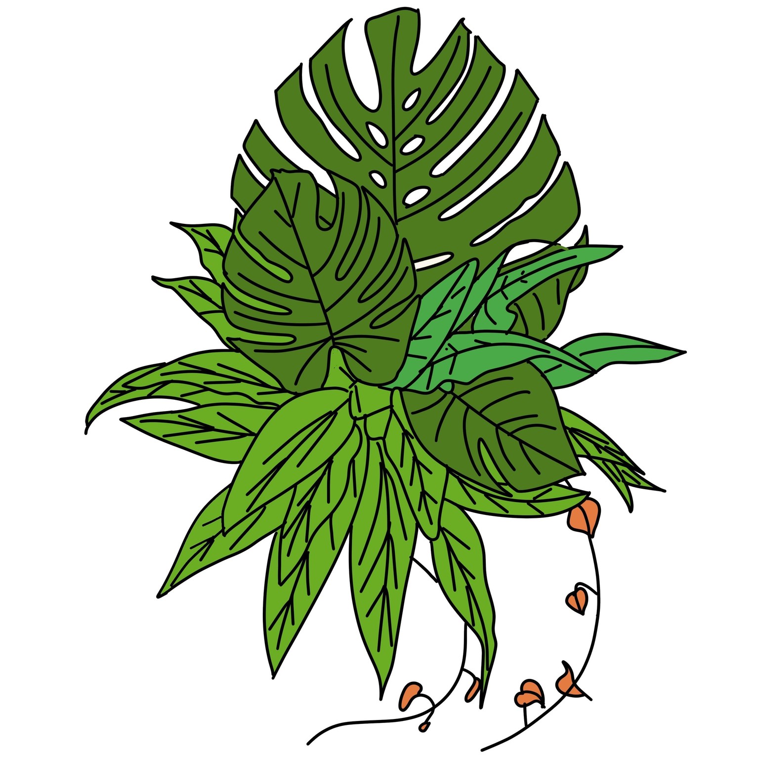 Tropical leaves - image 2 - student project
