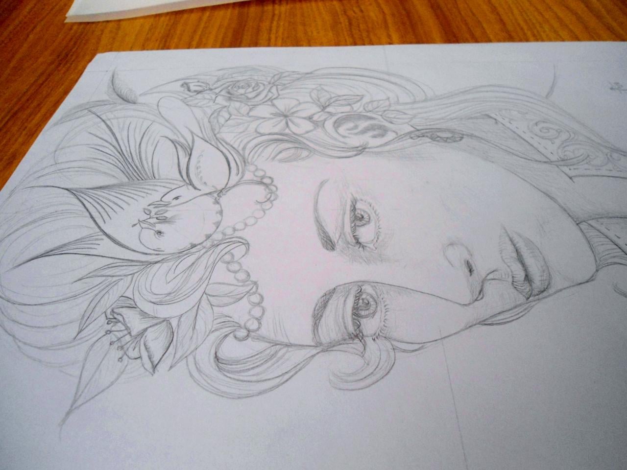 Inhabited Initial and a portrait in progress - image 5 - student project