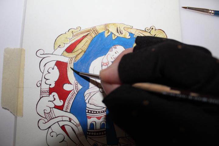 Inhabited Initial and a portrait in progress - image 3 - student project