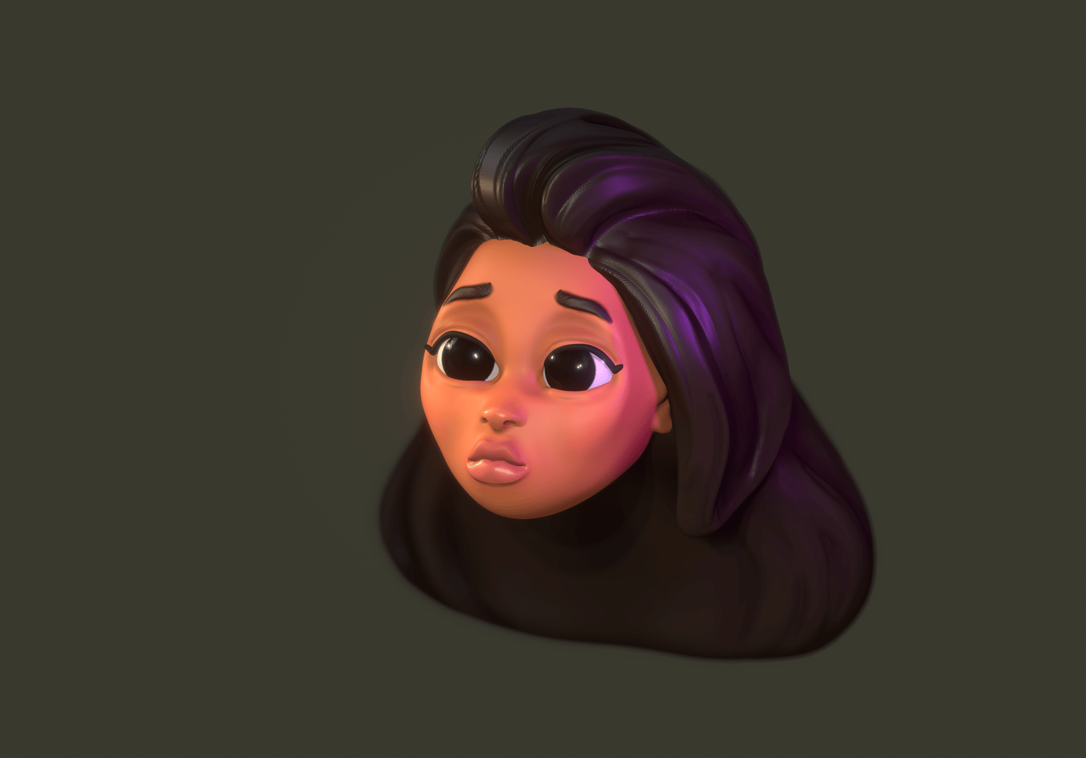 3D Girl Head - image 2 - student project