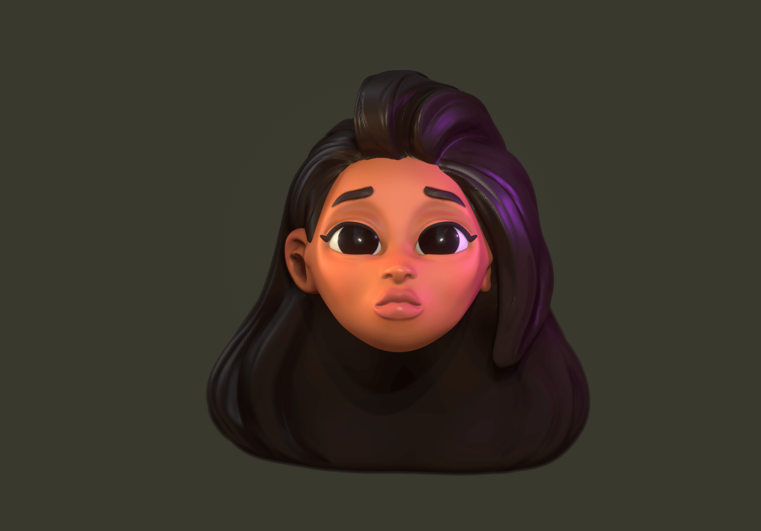 3D Girl Head - image 1 - student project
