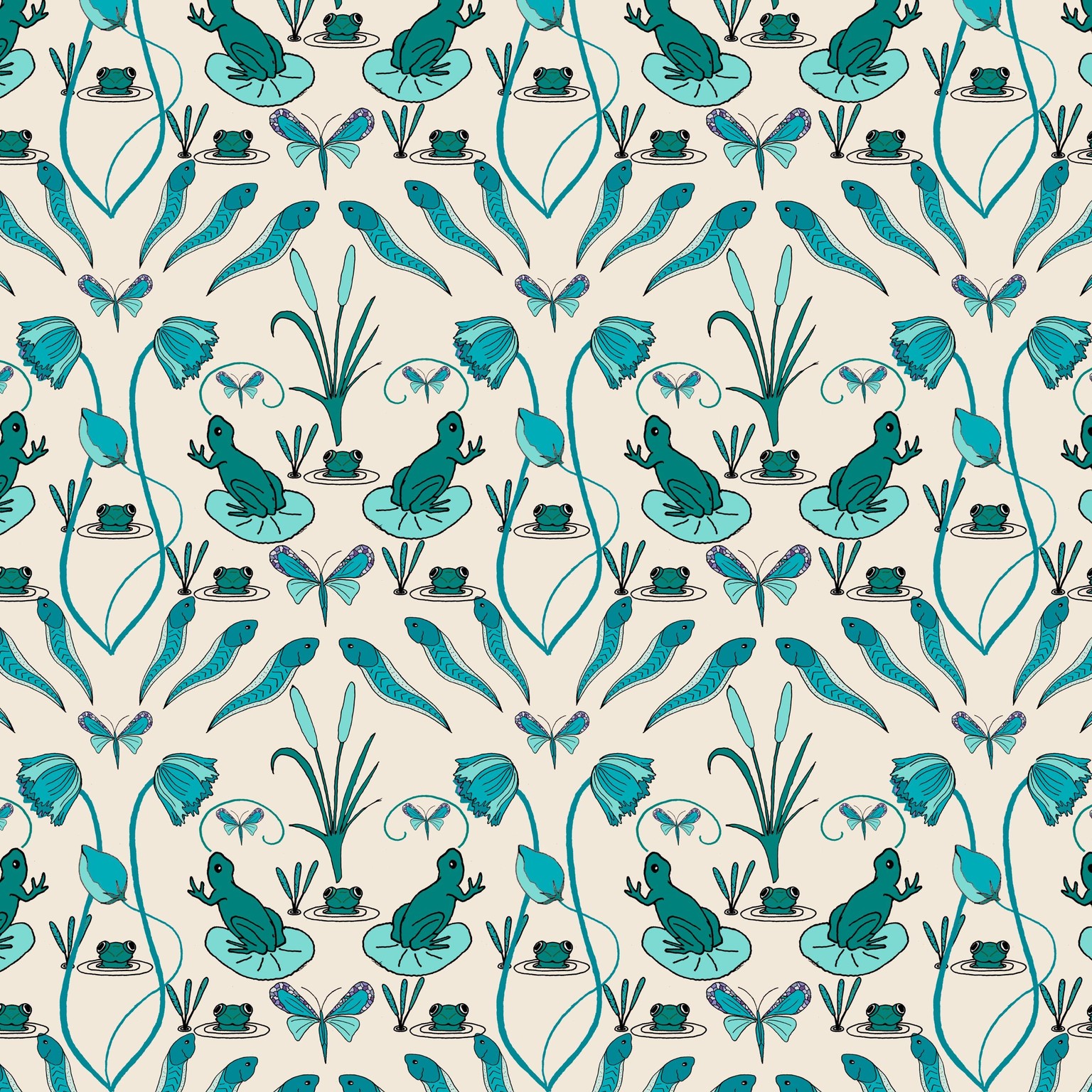 Art Nouveau Inspired Surface Pattern - image 1 - student project