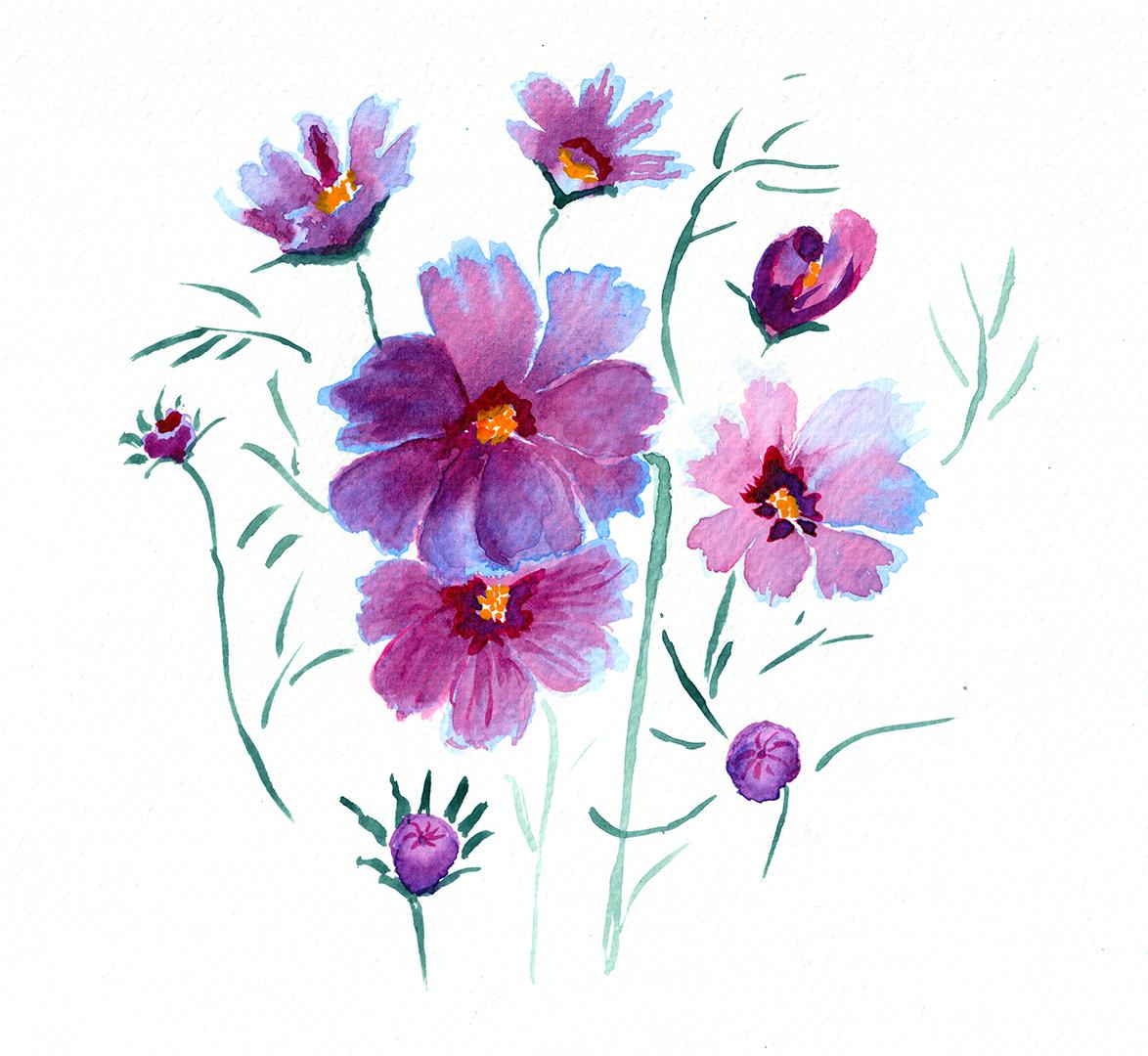 Floral Practice In Watercolor - image 4 - student project