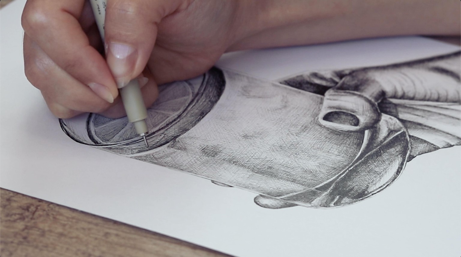 Cross hatching with fineline ink pens - image 1 - student project