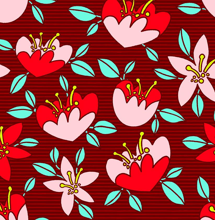 Bold Vibrant Flowers Pattern - image 1 - student project