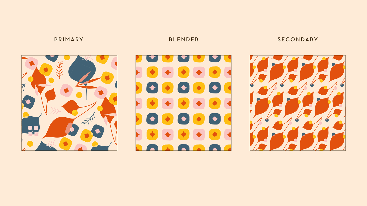 Midcentury Leaves Pattern Design - image 1 - student project