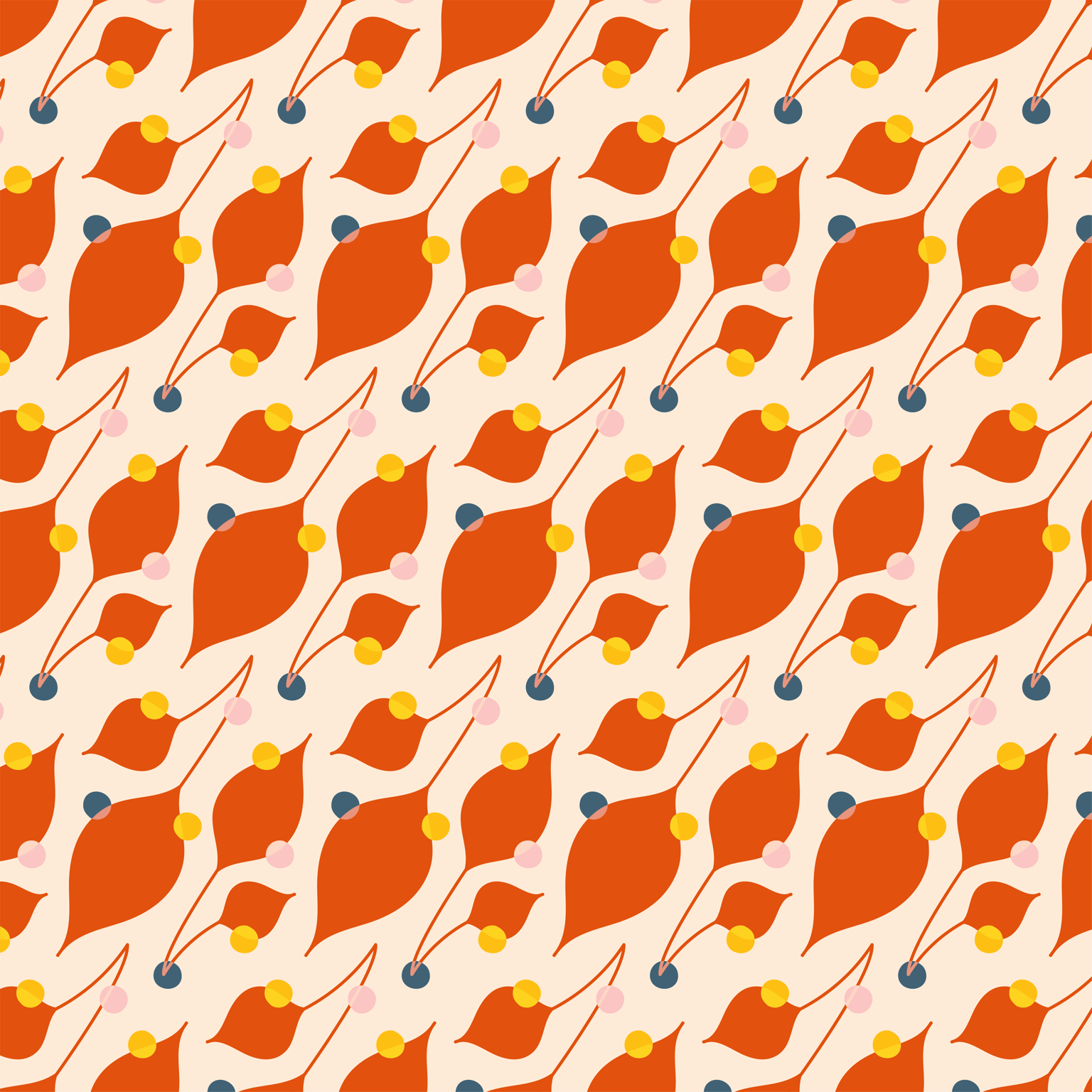 Midcentury Leaves Pattern Design - image 4 - student project