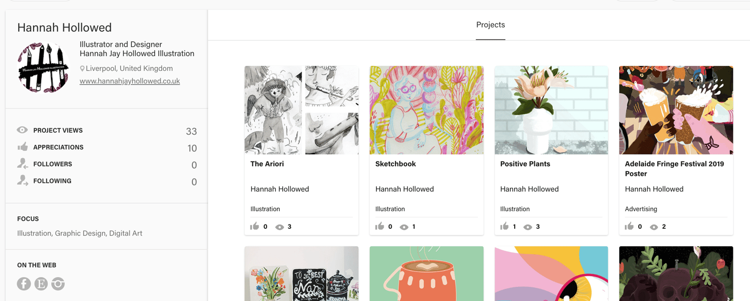 Hannah Jay Hollowed Illustration Branding and Promotion kickstart course - image 4 - student project