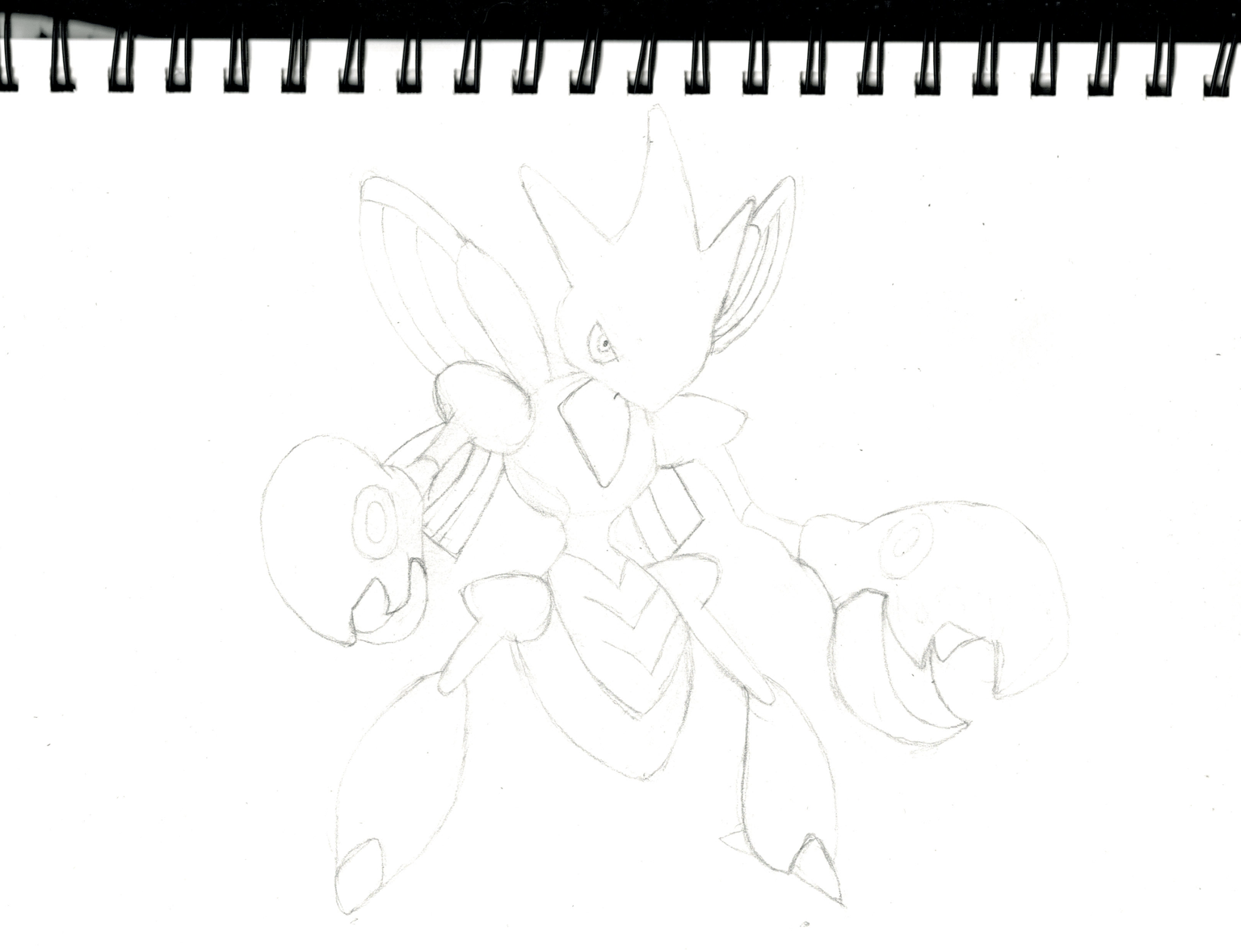 Scizor sketch and color - image 1 - student project