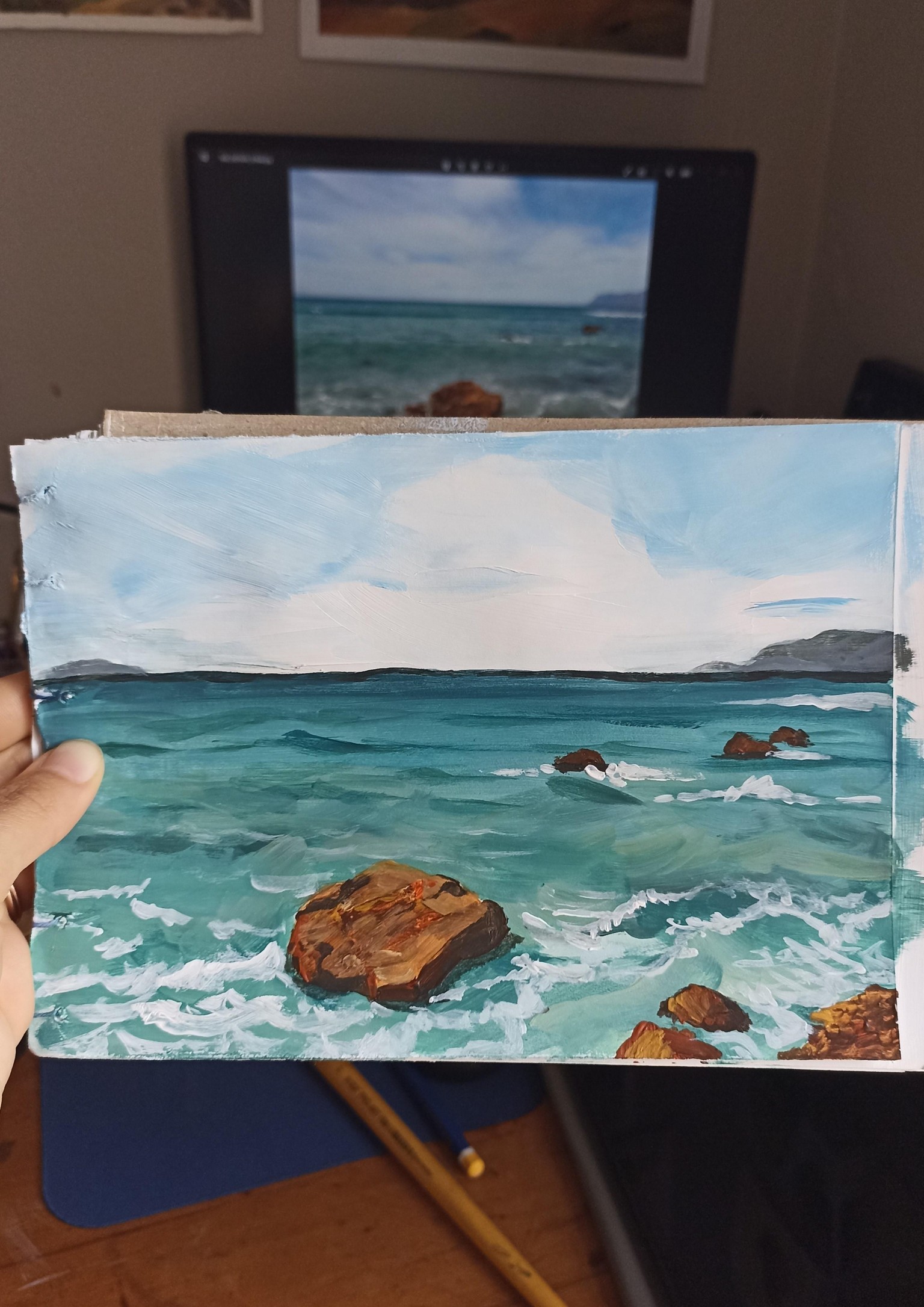 Loose Acrylic Seascape Painting - image 2 - student project