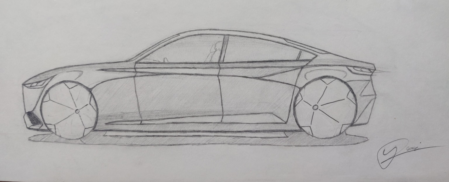 Car sketches from different perspectives - image 3 - student project