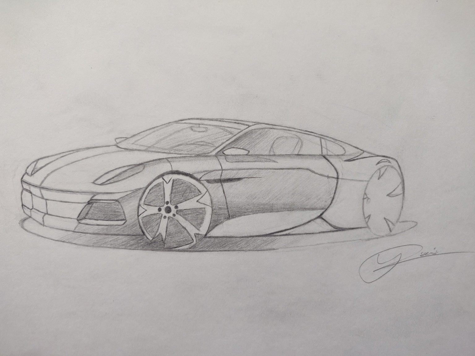 Car sketches from different perspectives - image 1 - student project