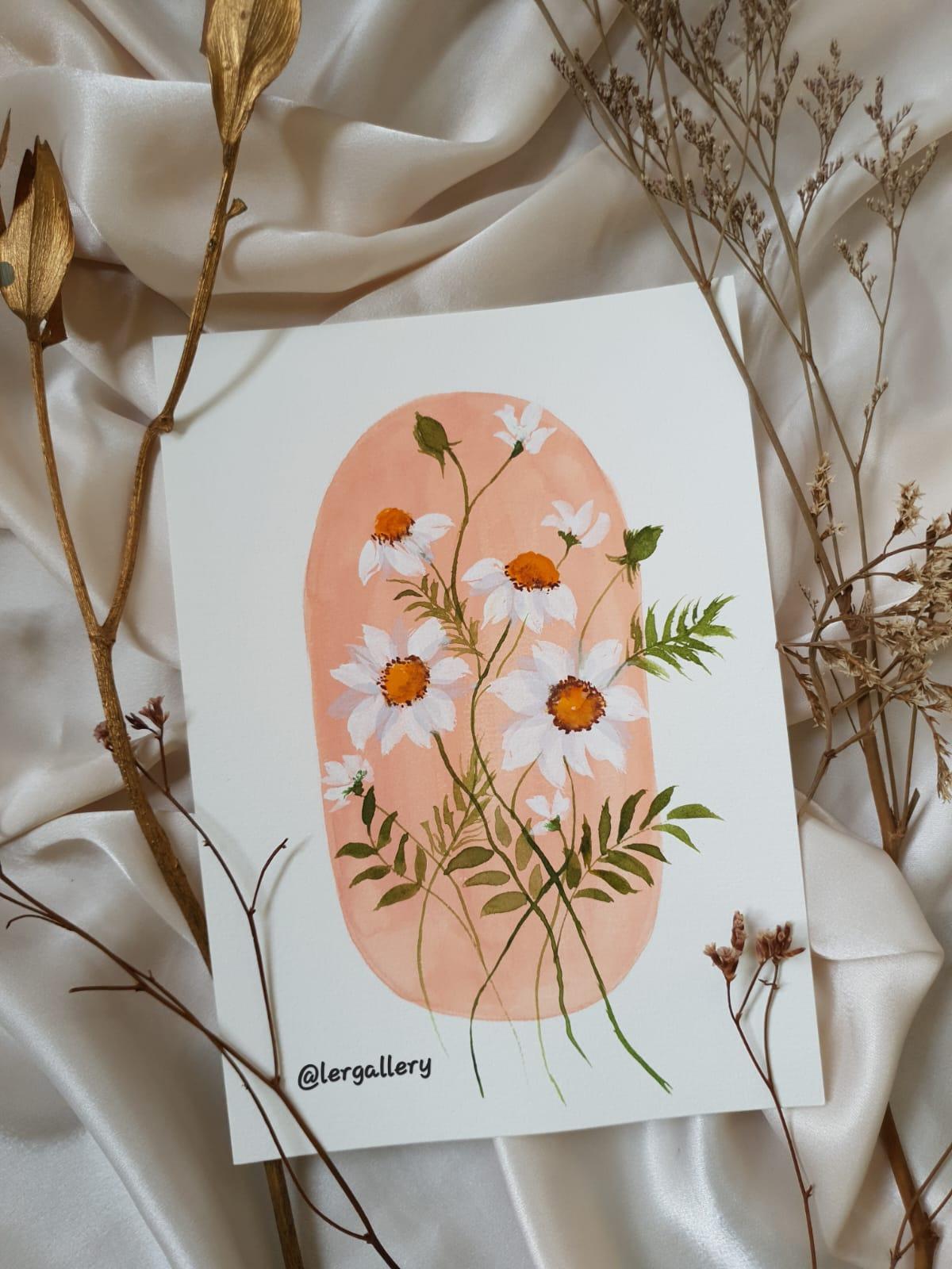 Floral Painting With a Pastel Background - image 1 - student project