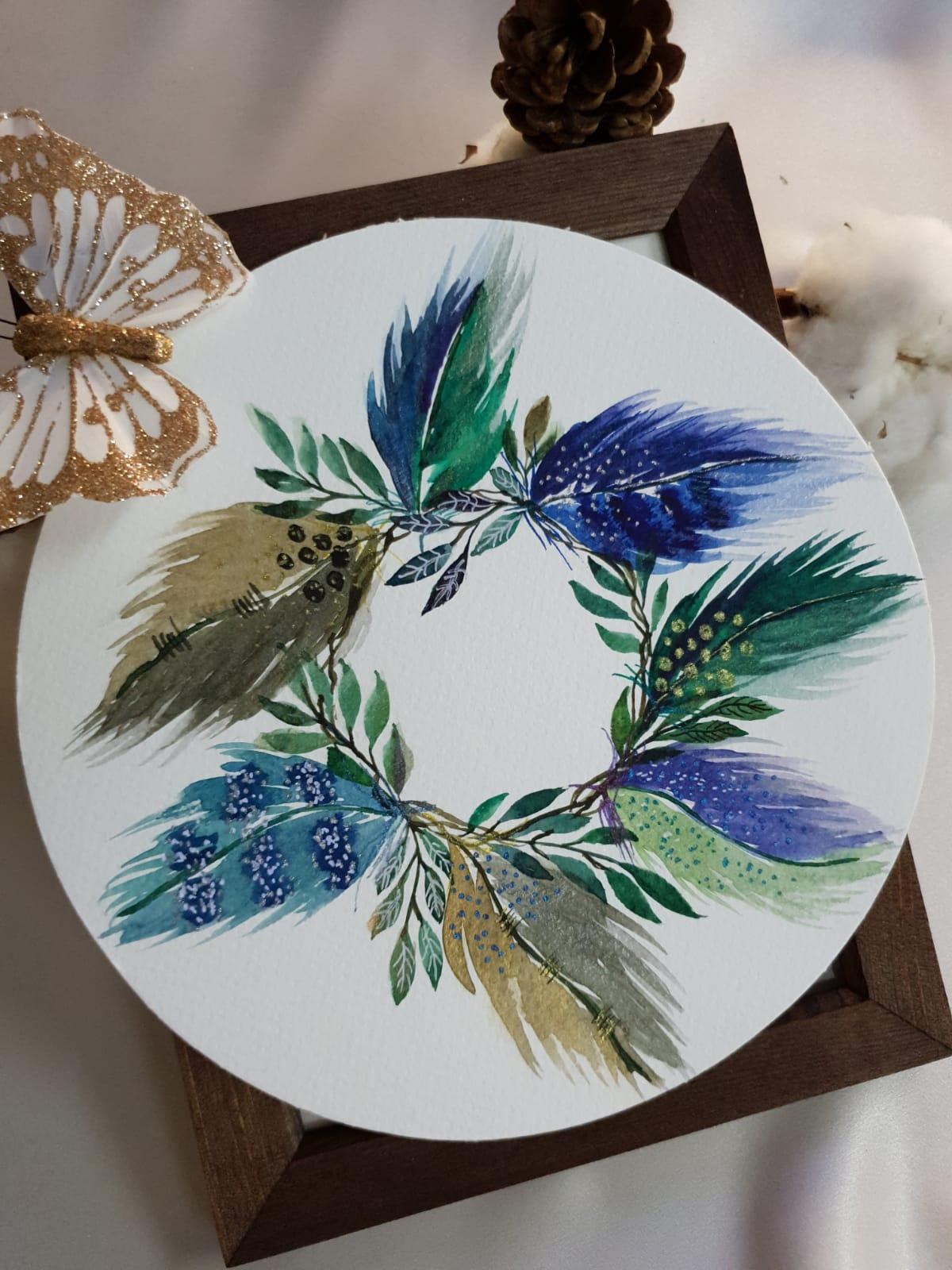 Painting a Feather Wreath - image 1 - student project