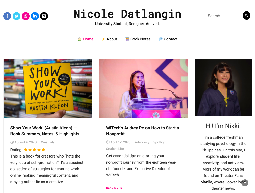 Personal Blog - image 1 - student project
