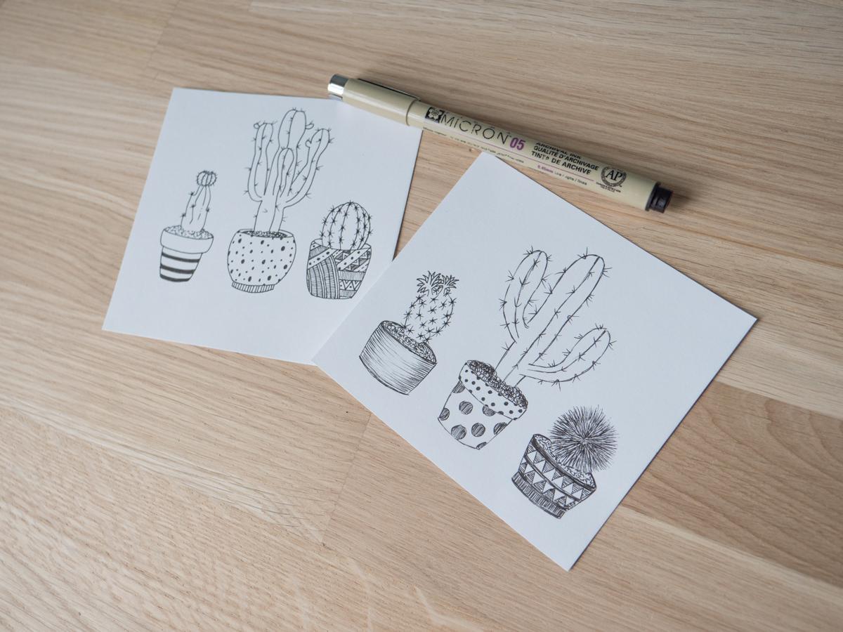 Cactus pen with watercolours - image 2 - student project