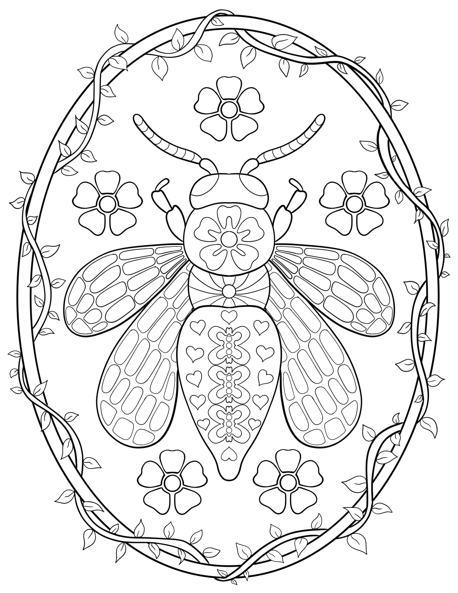 insect pattern colouring page - image 1 - student project