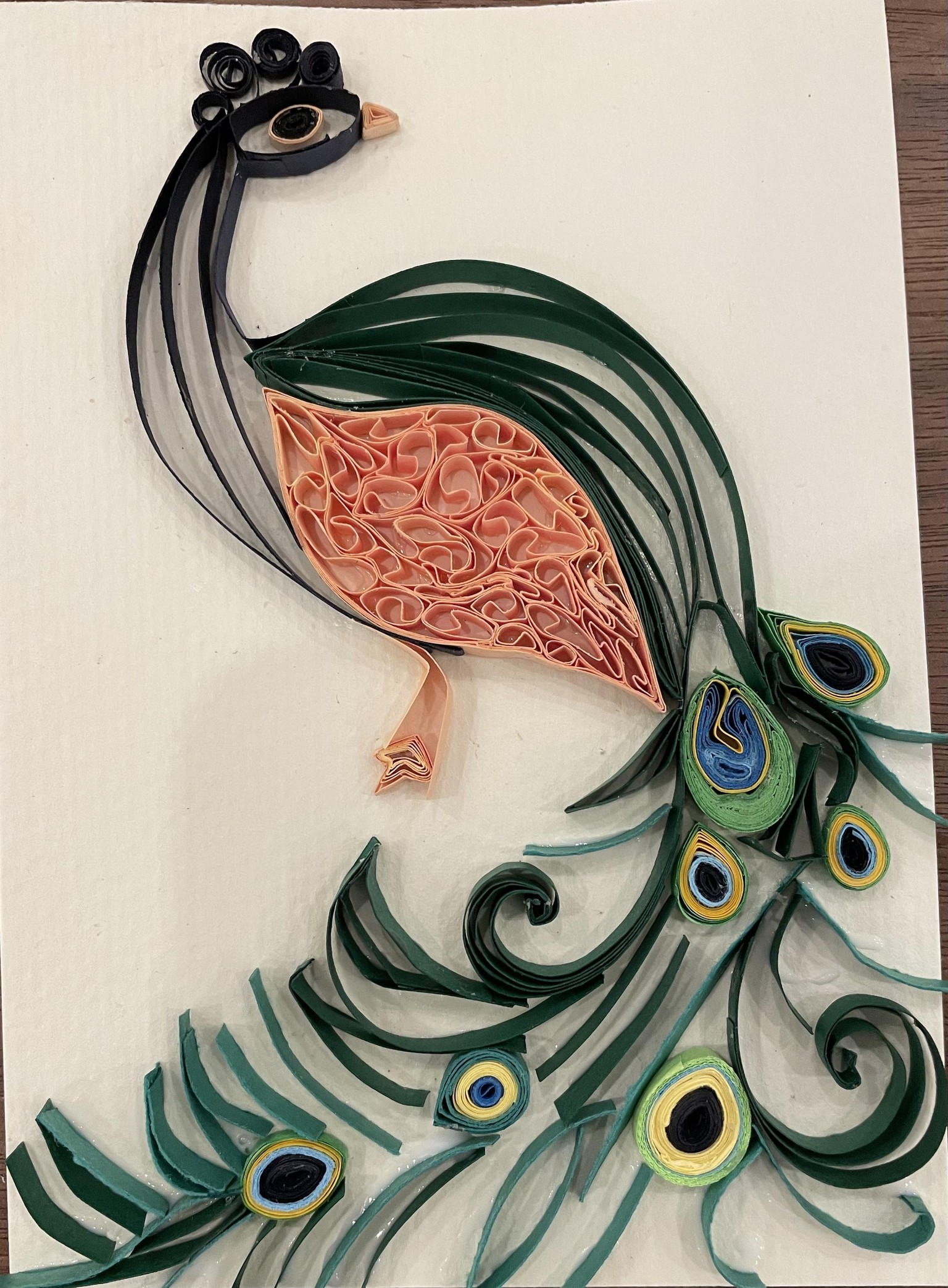 Quilling peacock - image 1 - student project