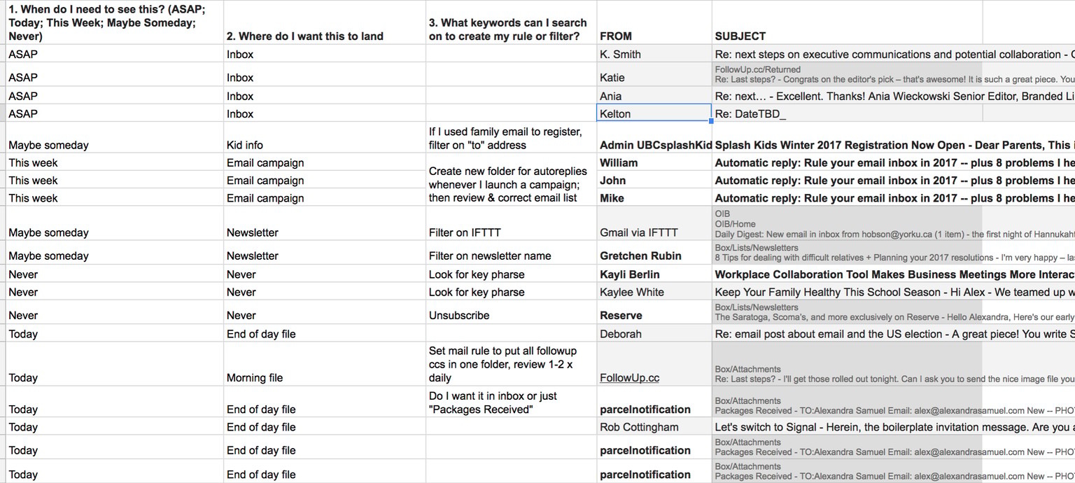 New rules for my inbox - image 1 - student project