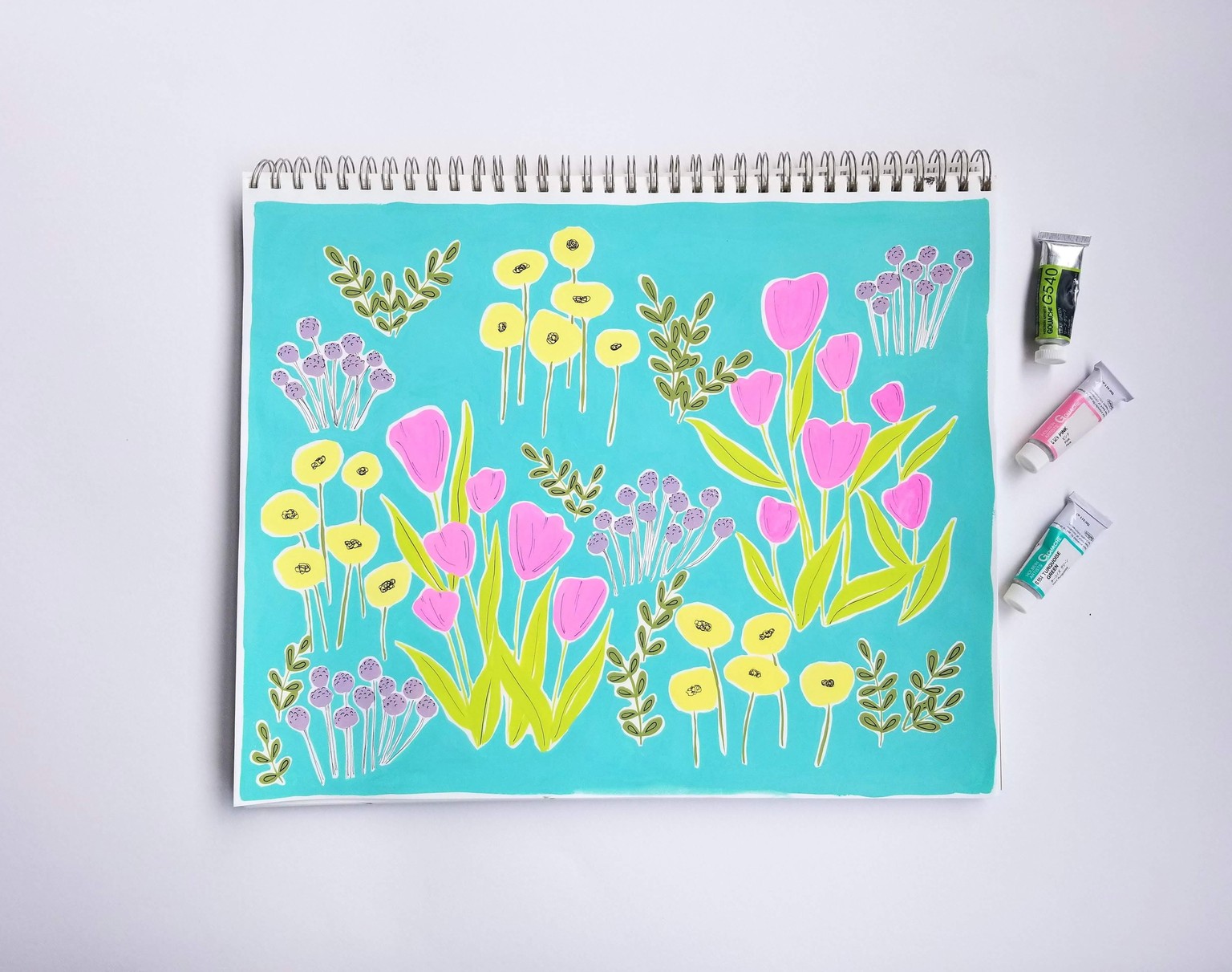 Gouache Flowers - image 1 - student project