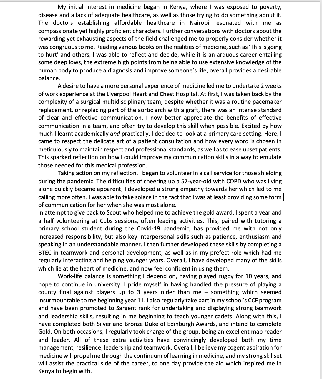 Personal Statement - image 1 - student project