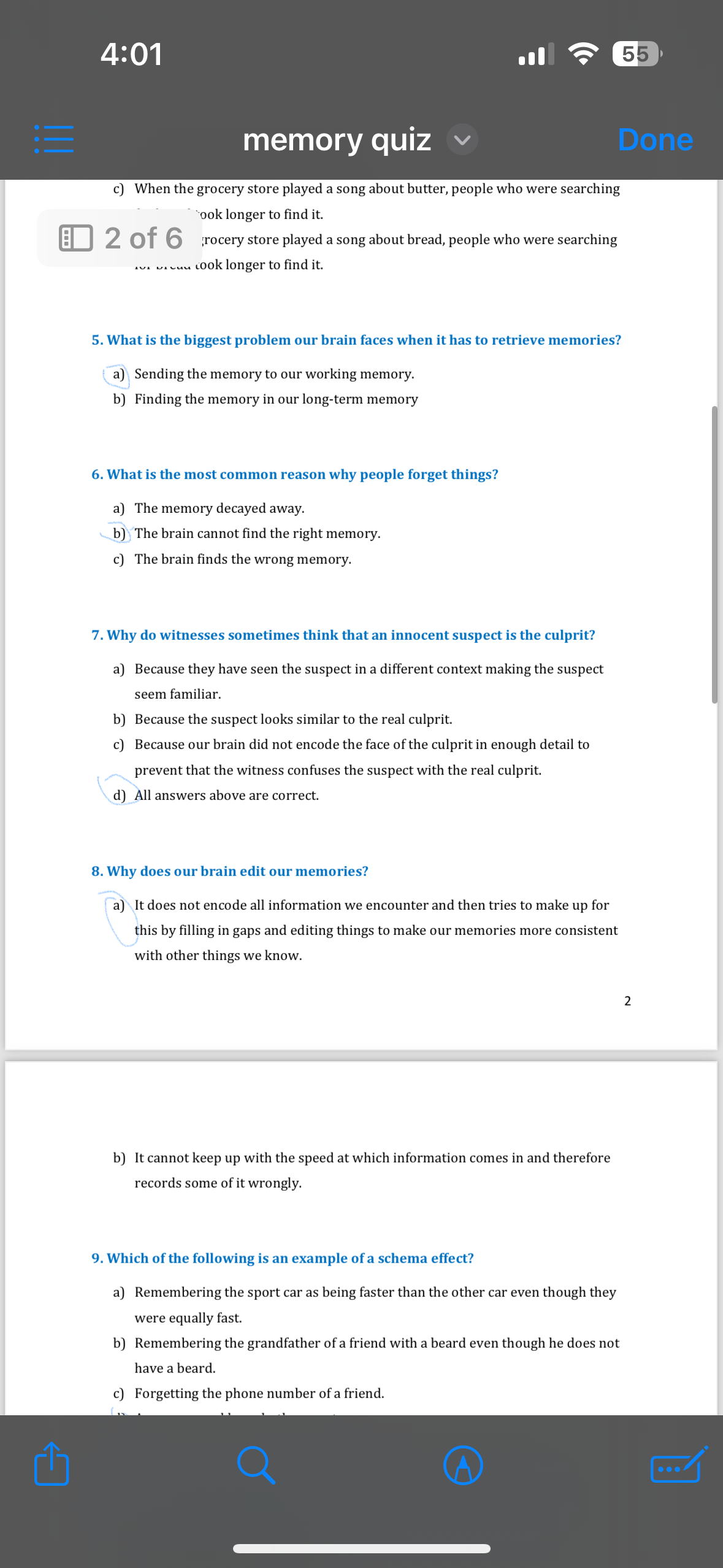 Answers to quiz - image 1 - student project